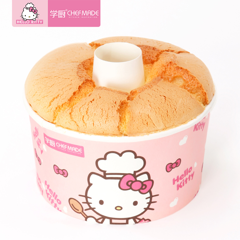 学厨HELLOKITTY 6寸戚风蛋糕 蛋糕模具 海绵蛋糕中空蛋糕纸杯模马芬蛋糕纸托纸垫烘焙包装6个装 KT7077
