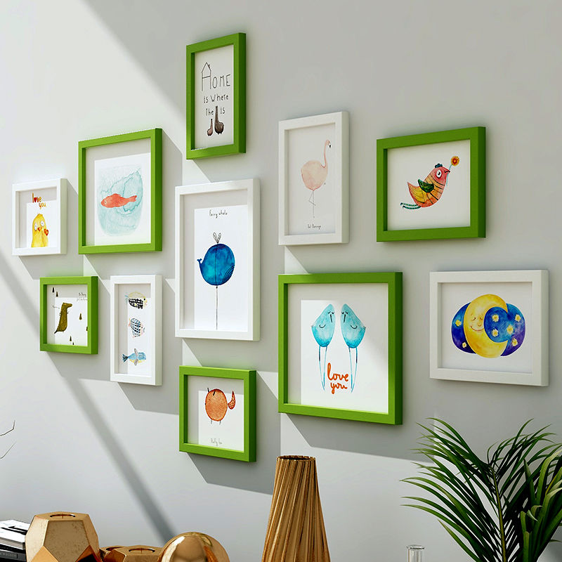 网红创意相框组合客厅照片墙上装饰品免打孔房间背景相片墙挂墙