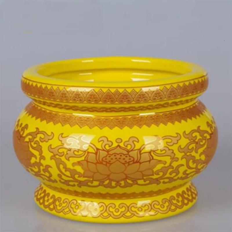 苏宁放心购教用品陶瓷莲花香炉香插无字真金莲花香炉供观音堂摆件香炉
