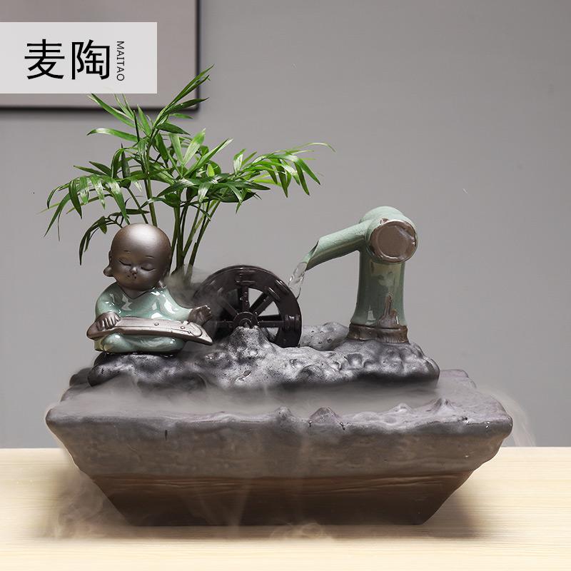 美帮汇创意流水器喷泉加湿器轮客厅办公室家居工艺摆件开业礼品高清大图