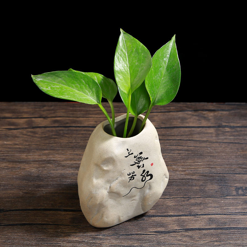 中国风陶瓷器小花瓶家居装饰品摆件插花干花中式客厅电视柜工艺品 三维工匠 SGY-21-一花一世界(花插)