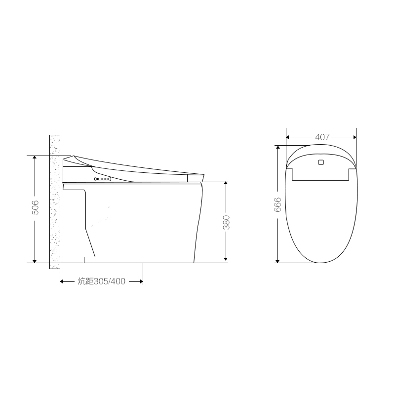 九牧 JOMOO 一体智能坐便器 即热式全自动多功能智能座便器 外置男士小冲遥控器S600高清大图