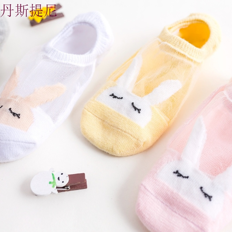 女童水晶袜冰丝船袜宝宝3-5-7-9-12岁儿童袜子夏季薄款丝袜短袜