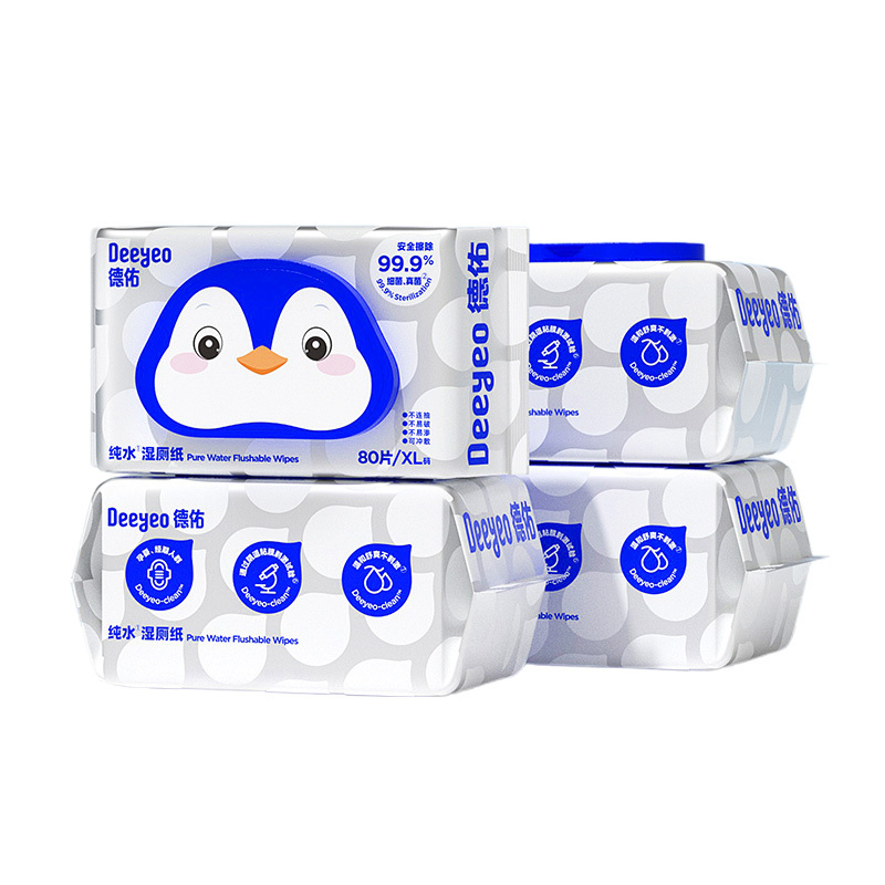 德佑湿厕纸80片*4包舒适贤草版2007DYWP079(包装随机)