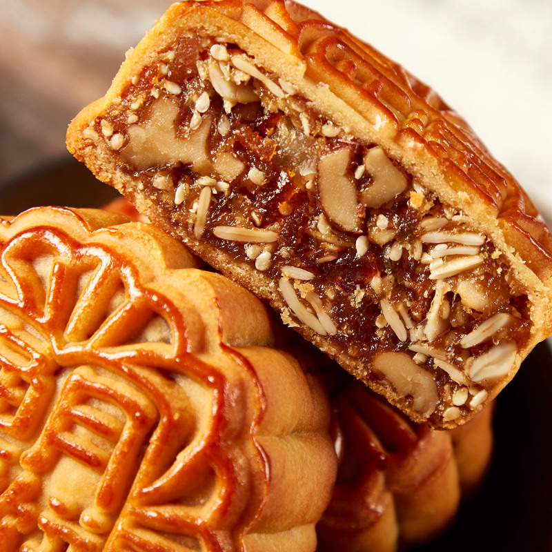 渔村月饼 凤冠传统五仁月饼540g中秋月饼礼盒装 中秋佳节送礼 广式