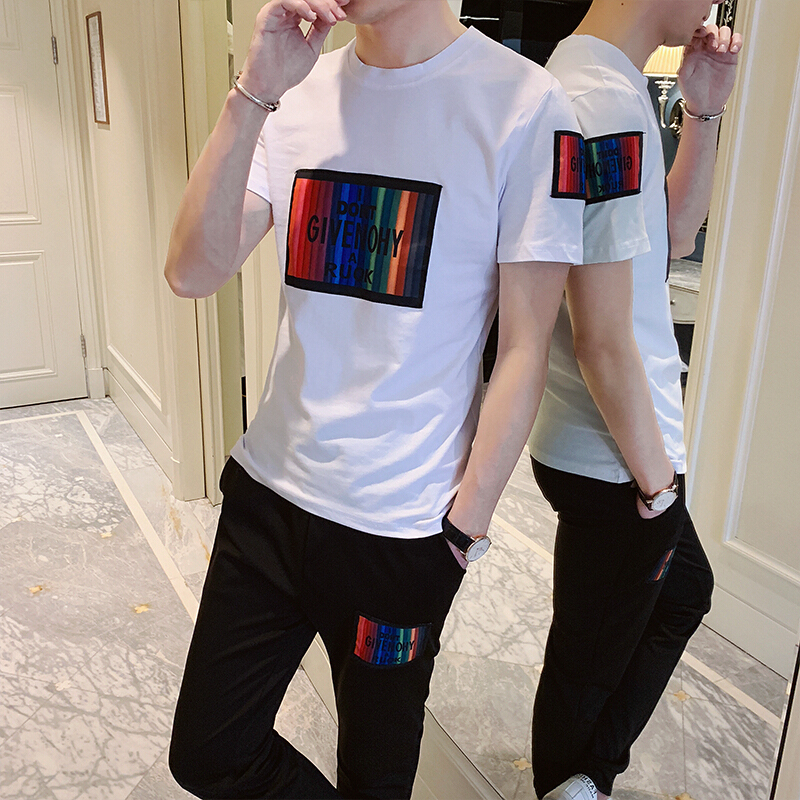 梵克公牛2020短袖T恤长裤韩版流衣服男套装
