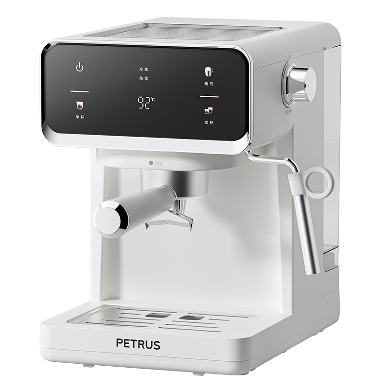 柏翠(PETRUS) 触摸大屏冷热双萃意式半自动咖啡机PE3320A白色(单位:台)高清大图