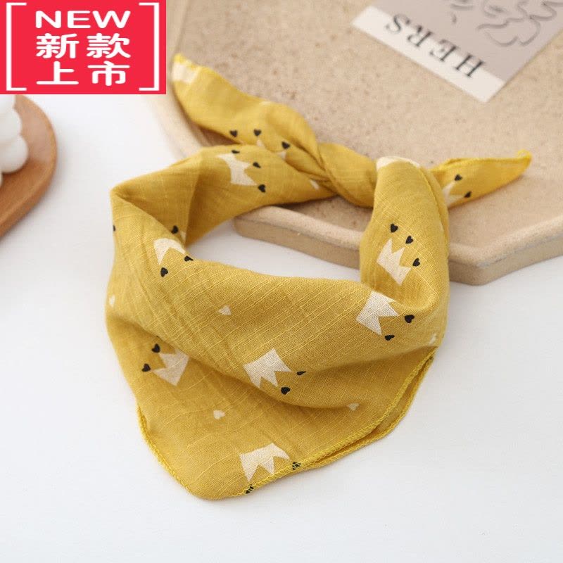 可莉允宝宝围巾春夏薄款婴儿三角巾可爱超萌男女儿童防风纱巾印花小方巾毛巾图片