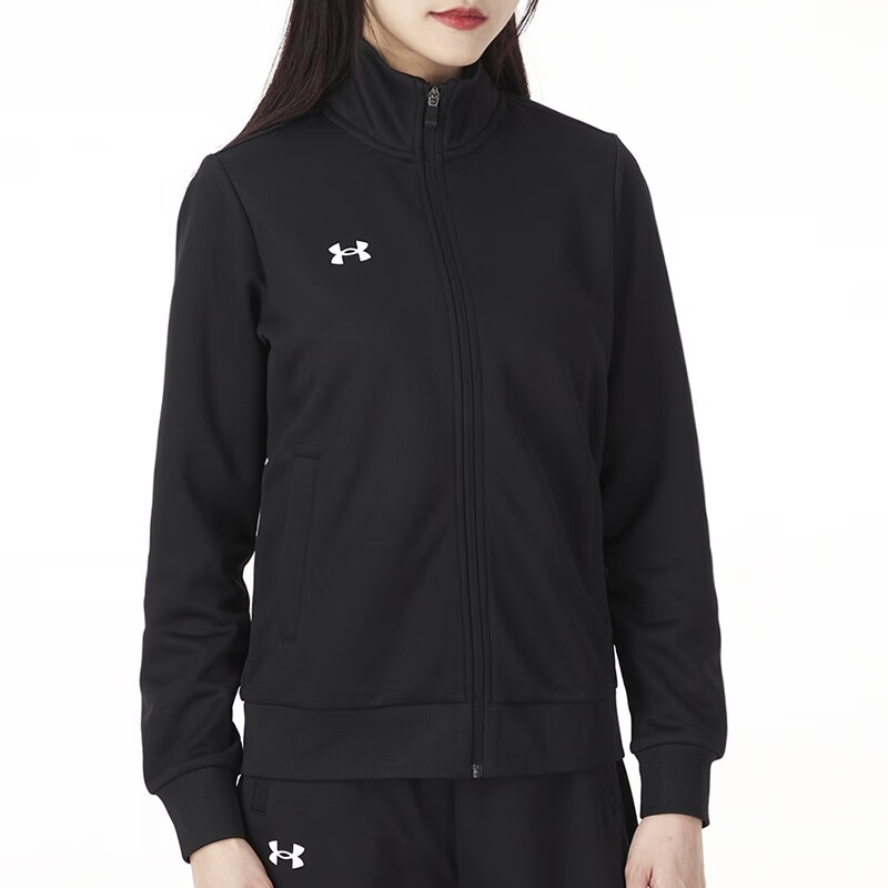 安德玛(Under Armour)女装新款运动跑步训练健身舒适休闲立领夹克21500438-001 ZP 21500438-001/黑色 M