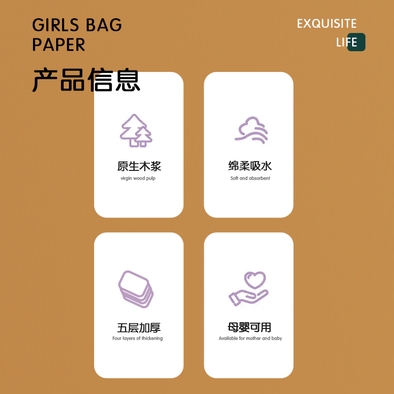 织梦 超韧可湿水抽取式纸面巾5层56抽*8包原生木浆抽纸纸巾实惠装餐巾纸家庭装纸抽卫生纸家用母婴可用 8包装高清大图