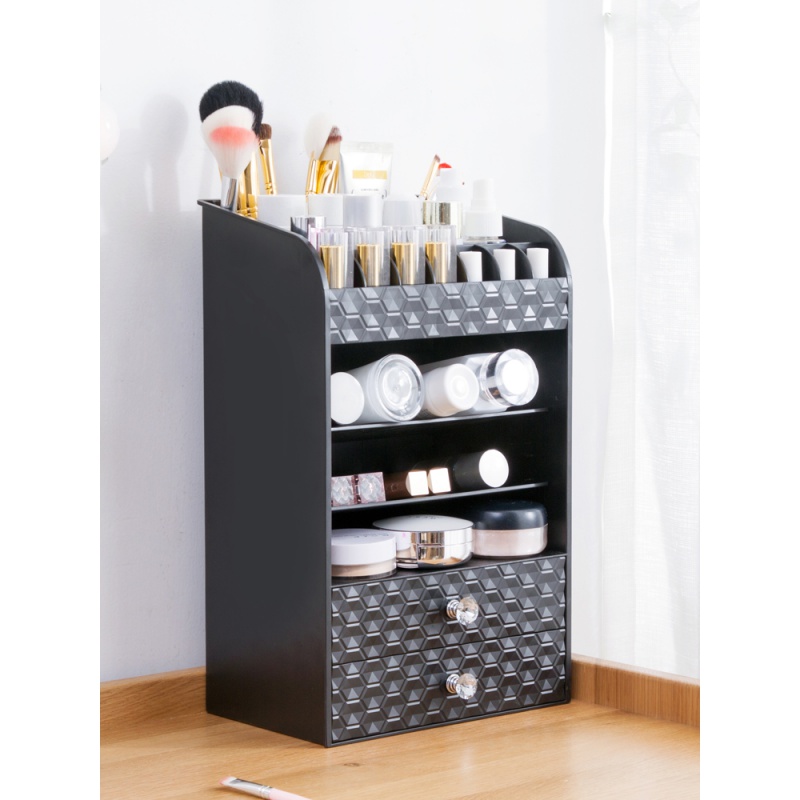 抽屉式化妆品收纳架桌面口红置物架多层梳妆台护肤品收纳盒高清大图