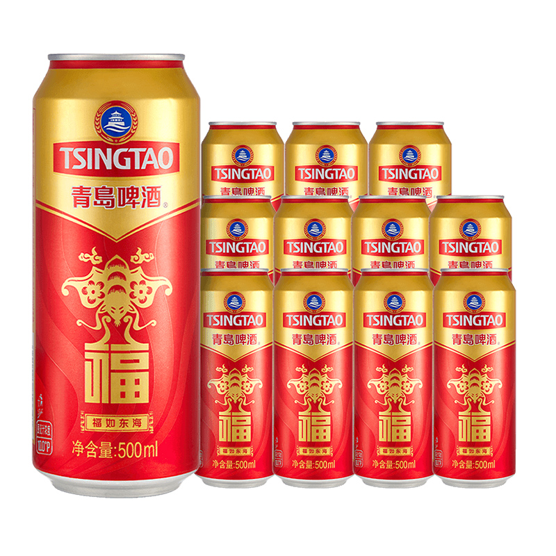 青岛啤酒10度500*12福罐啤