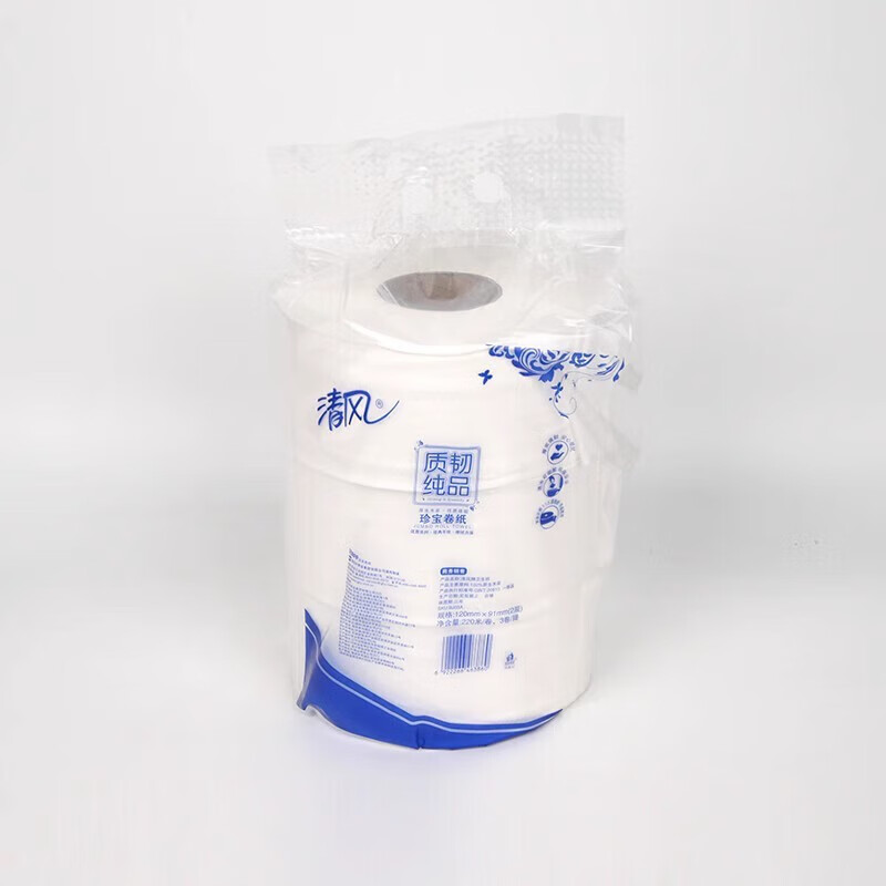 清风 BJ03A 大盘纸珍宝卷纸 220m*2层*3卷*4提 (4提/箱) (单位:箱)高清大图