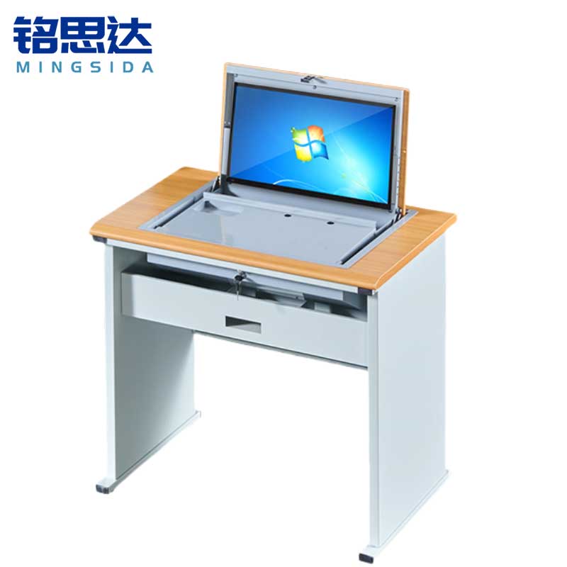 铭思达翻转电脑桌单人位张高清大图