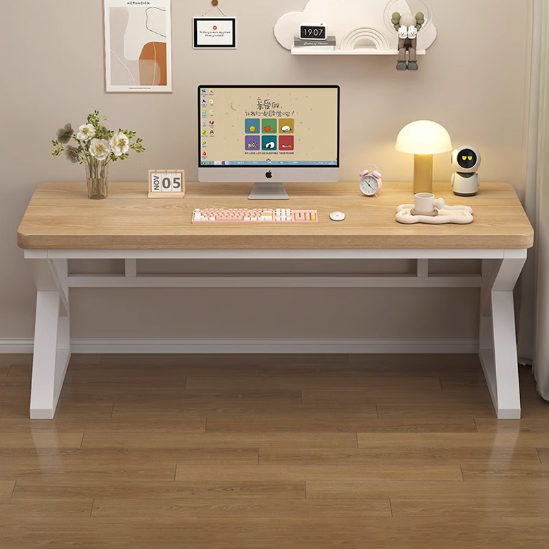 中豫鑫泽ZYXZ5040219 实木电脑桌台式书桌卧室家用办公桌 0.8米原木色高清大图