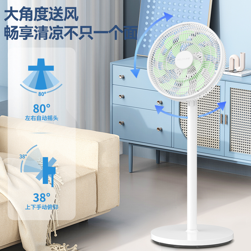 美菱电风扇家用卧室宿舍立式摇头强力大风力平面扇落地扇[遥控款]高清大图