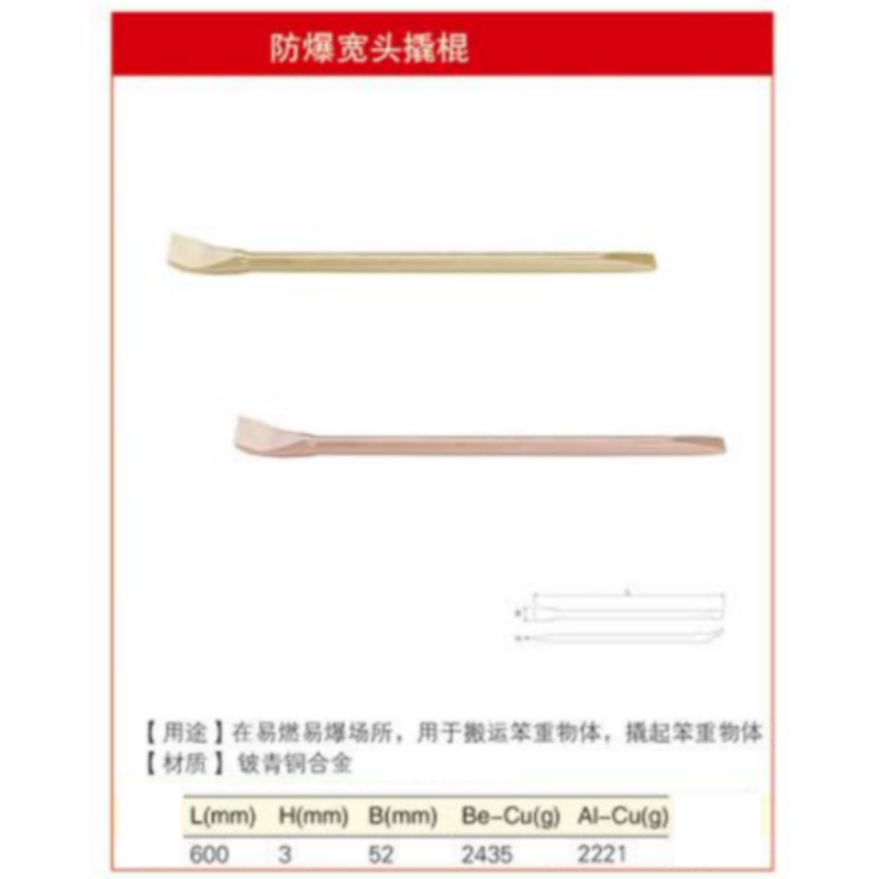四凯铍青铜宽头撬棍SK-OS-193把高清大图