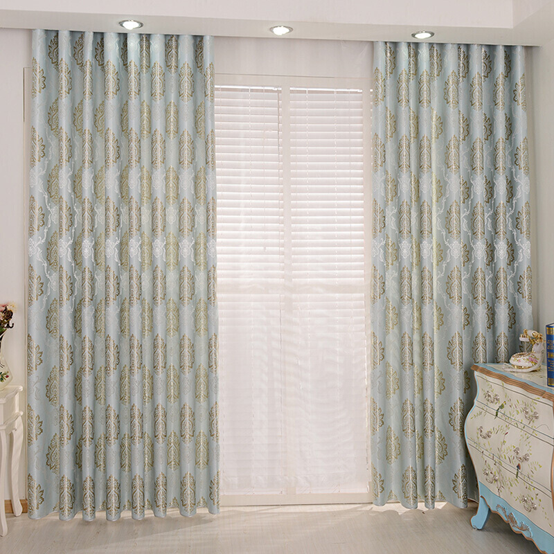 现代简约简欧式窗帘成品落地飘窗卧室客厅大气全遮光布料定制宽4.