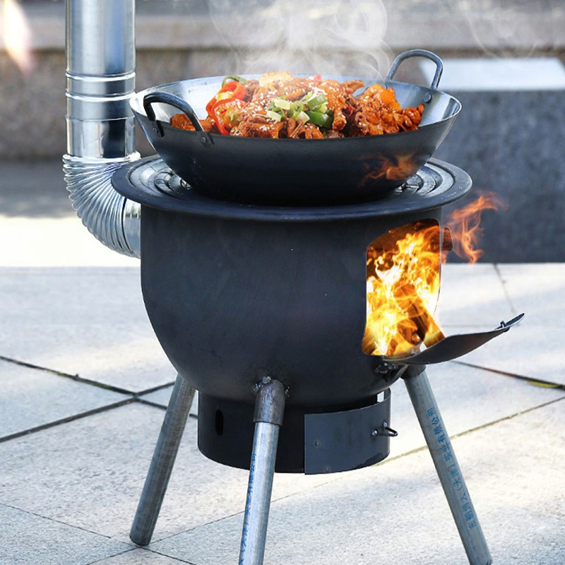 闪电客新款钢筋柴火灶家用木柴户外炉具炉子农村地锅灶台烧火室外炉灶