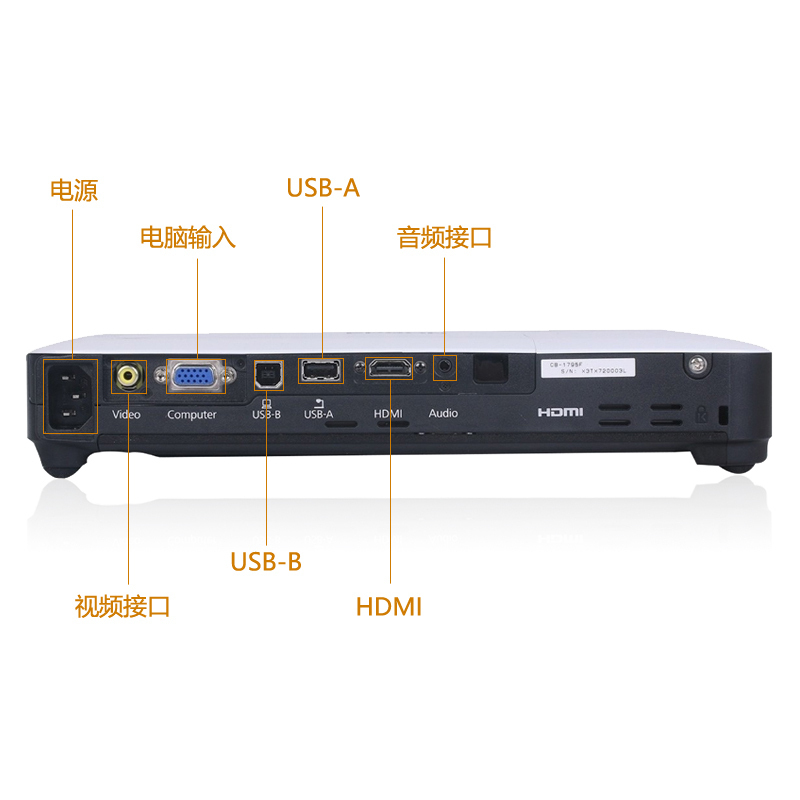 爱普生(EPSON)CB-1780W超薄便携教育投影机 家用高清投影仪(3000流明1280x800宽屏分辨率)高清大图