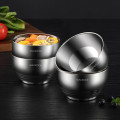 美厨(MAXCOOK) 304不锈钢碗 汤碗双层隔热餐具面碗16CM MCWA107 /1只