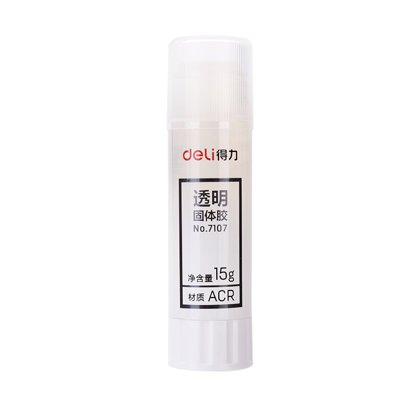 得力(deli) )7107固体胶 学生办公用品中号15g强力胶棒透明包装 24支装/盒