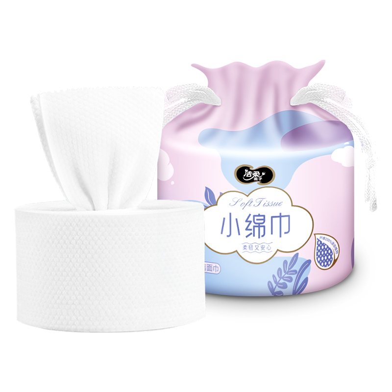 洁柔(C&S) 面子轻肤净颜卷筒式洁面巾60节AJ001-06E 6卷/箱