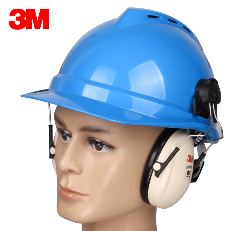 3M 挂安全帽耳罩 隔音降噪音防噪音耳罩耳机挂标准安全帽