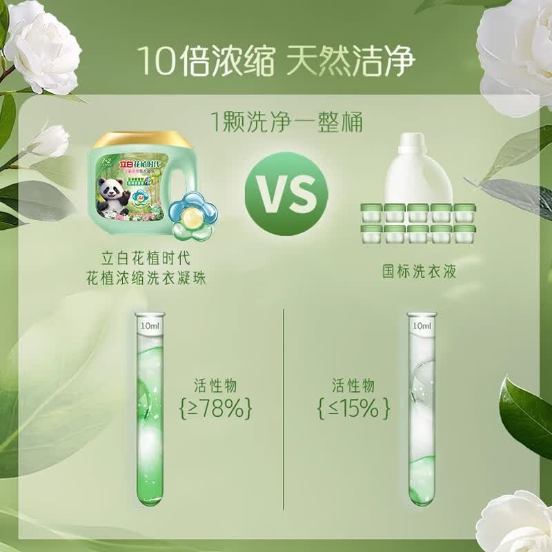 立白花值时代花值浓缩洗衣凝珠560g(56颗)*2盒高清大图