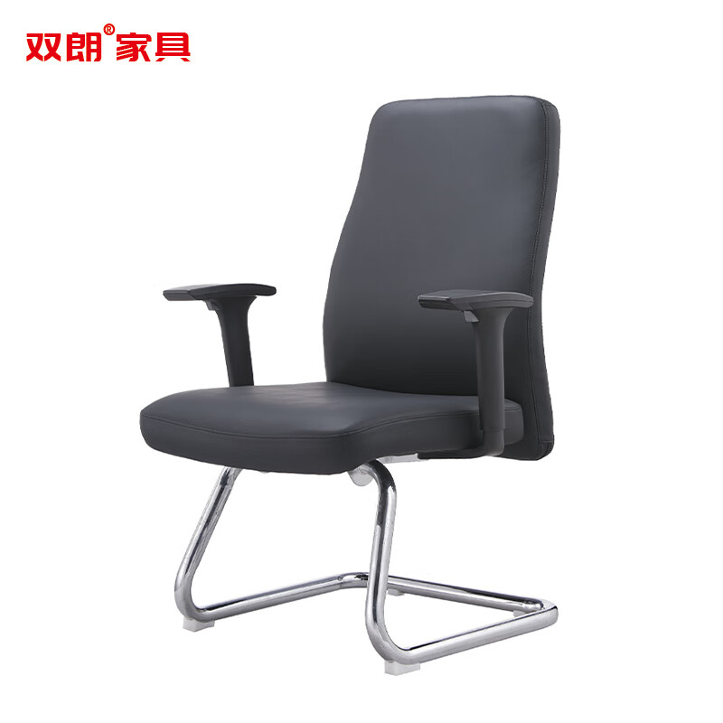 双朗 西皮办公会议椅 SL-061CX 650*630*970mm 黑色 1张