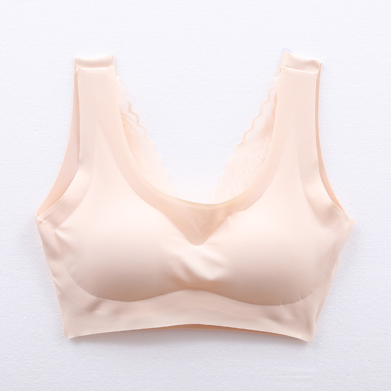 南极人(NanJiren)一片式无痕内衣女士 小胸专用调整型胸罩 蕾丝美背无钢圈文胸女