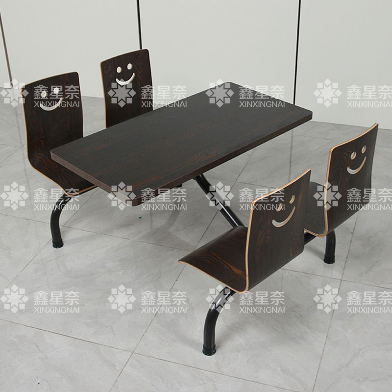 鑫星奈 XXN4040818 连体餐桌椅组合食堂员工餐厅四人位连体餐桌