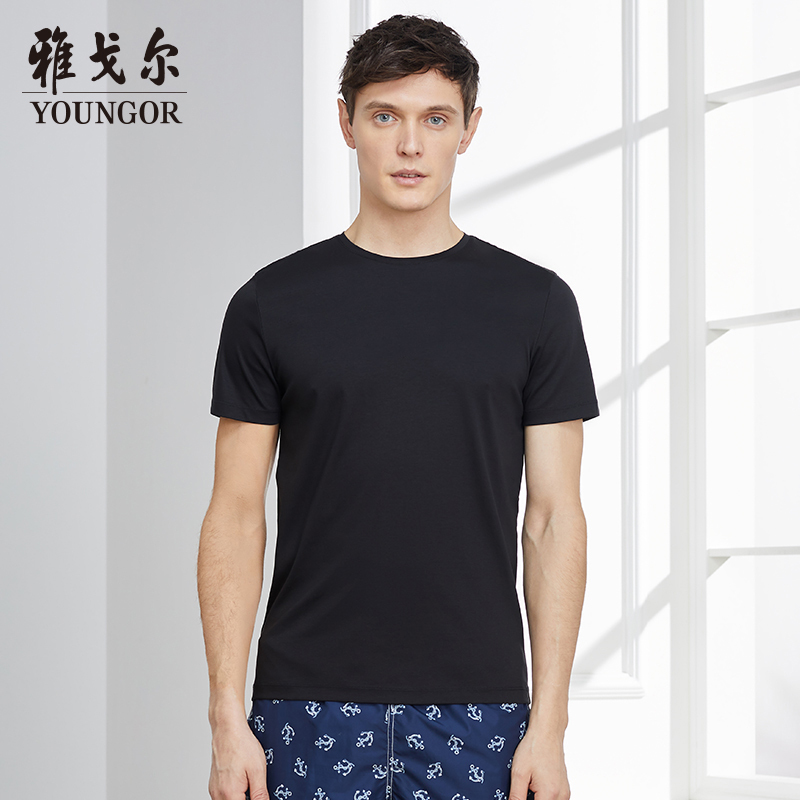 youngor雅戈尔夏季新款男士短袖商务休闲圆领t恤