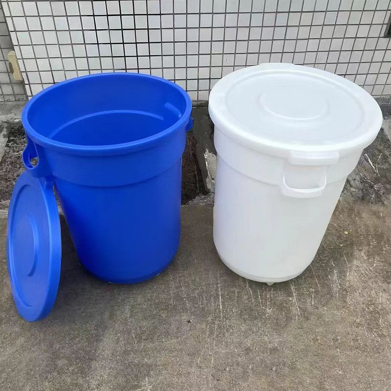 兆穗鑫圆形带轮垃圾桶80L