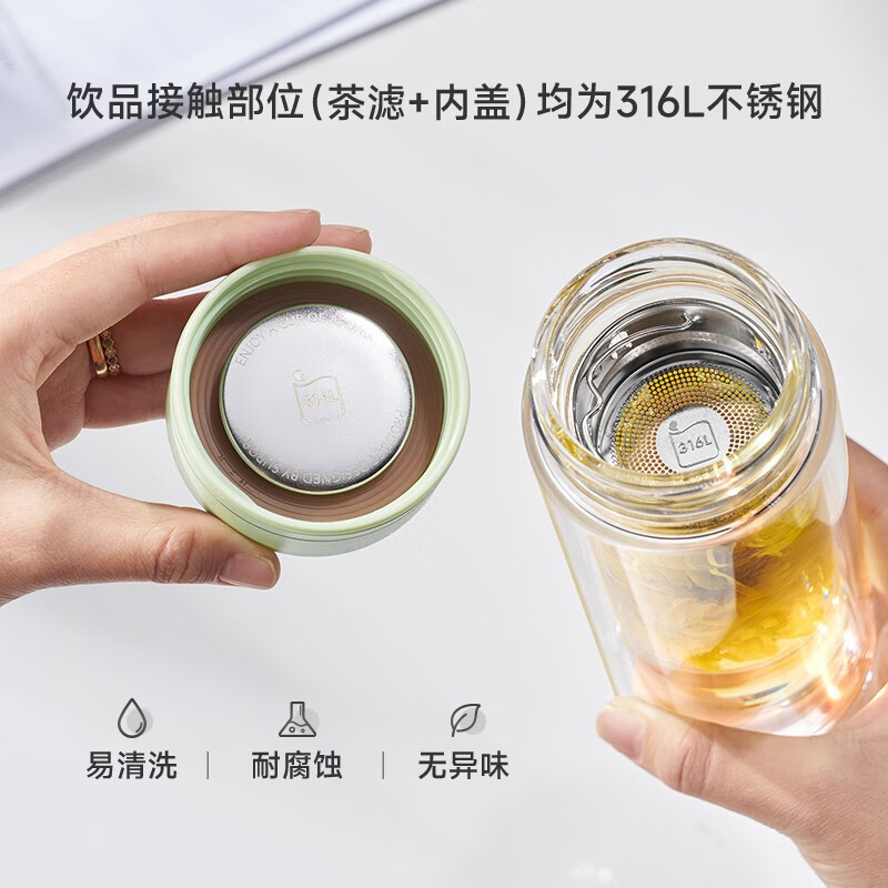 苏泊尔玻璃杯280ml方便携带KCG28BQ10(颜色随机)高清大图