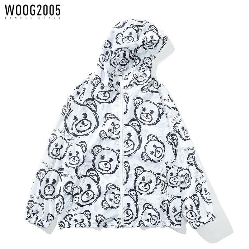 WOOG2005 外套男夏季防晒衣2022新款潮流冰丝薄款夹克情侣款外穿