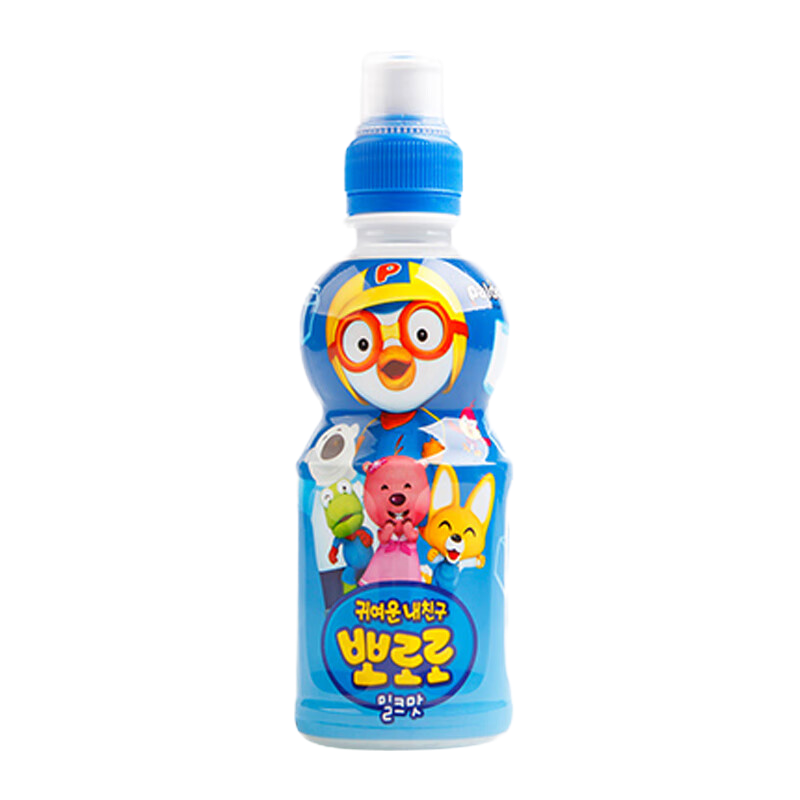 韩国原装进口 啵乐乐 牛奶味饮料 235ml*2