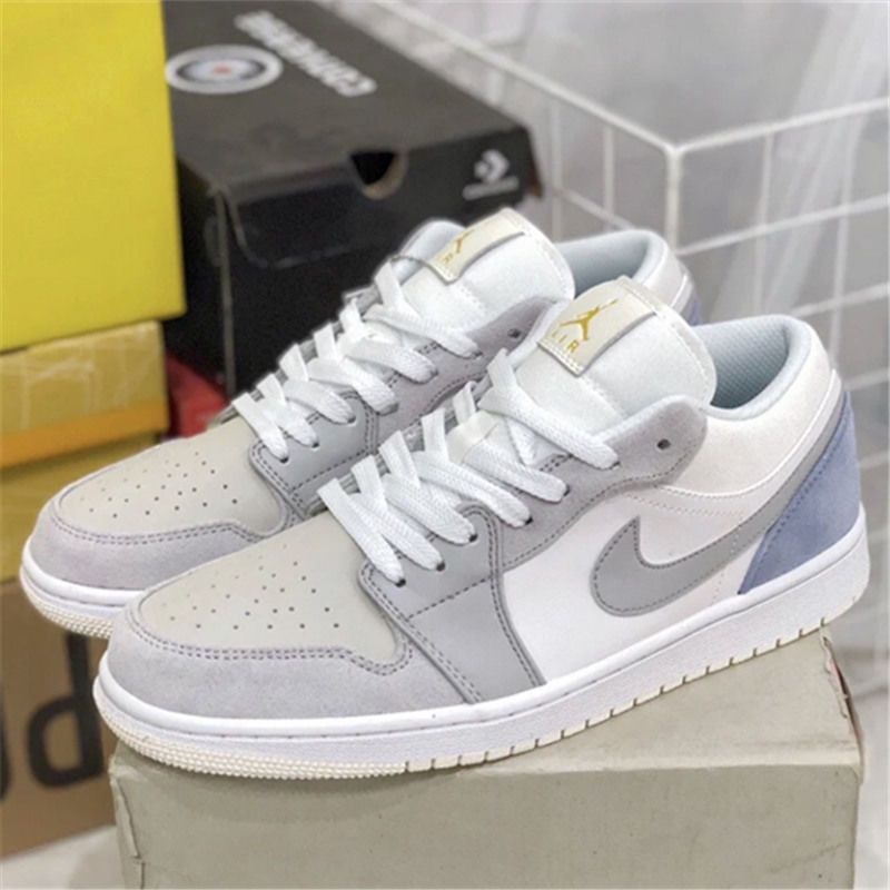 aj1lowparis小巴黎浅灰北卡蓝篮球鞋男鞋情侣鞋韩版百搭低帮板鞋低帮