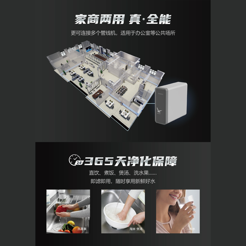 开能(Canature)净水器家用净水机厨房自来水过滤器反渗透纯水机600G反渗透型CR-600UXZ3