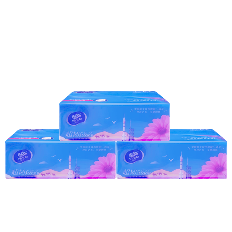 维达(Vinda) 维达超韧抽纸3层110抽整箱24包家用餐巾擦手纸小规格软包卫生纸抽
