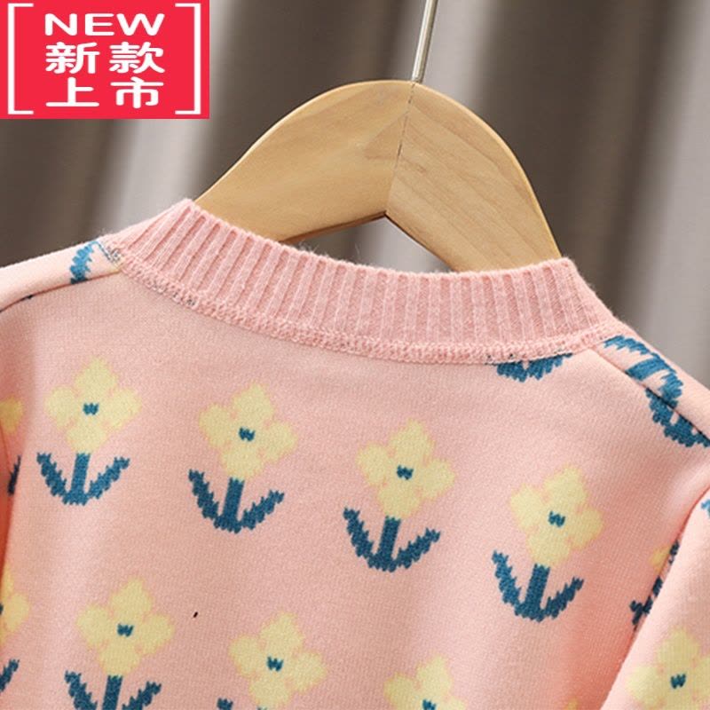 可莉允女童毛衣开衫2022春装童装洋气针织衫春秋款韩版儿童女孩外套图片