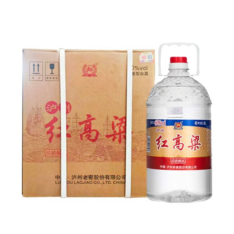 泸州老窖红高粱60度5L*4桶整箱纯粮食酒桶装散酒泡药酒高度酒正品高清大图