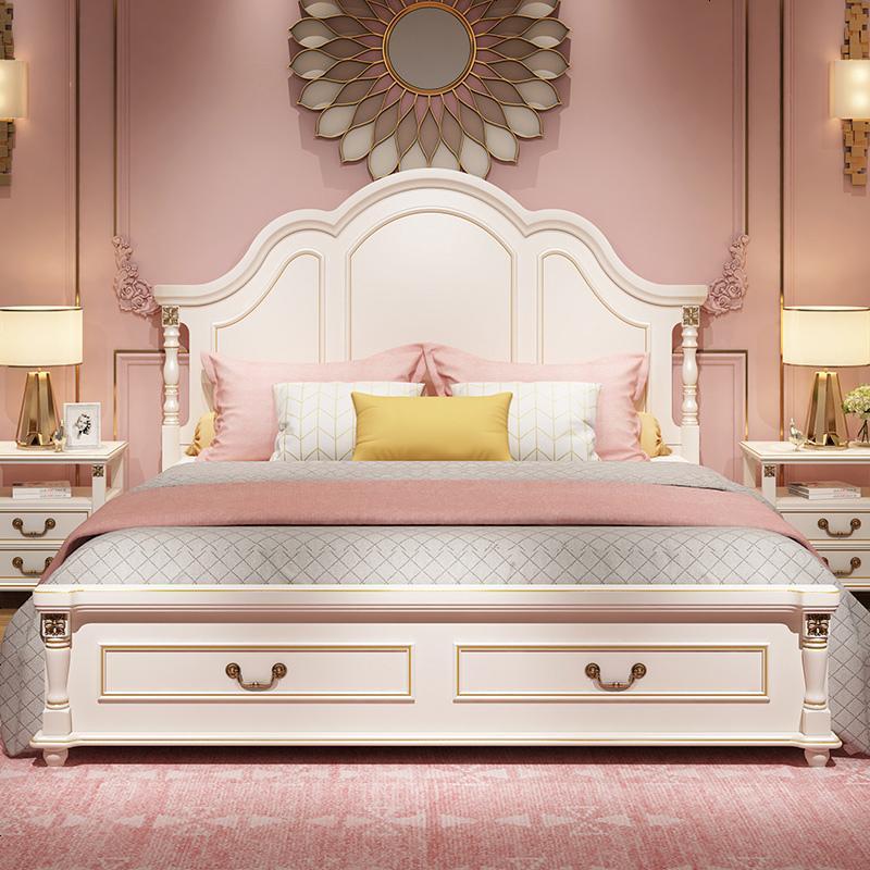 美式床实木床现代简约欧式床双人床15米公主床18米田园床主卧视频