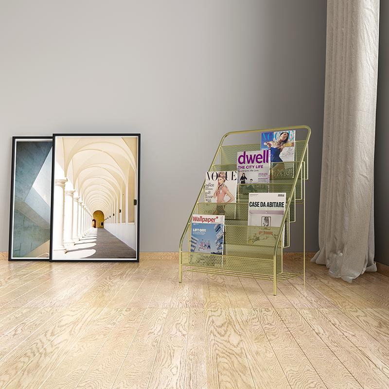 森美人北欧简约现代铁艺杂志架置物架简易落地儿童绘本小书架小学生书柜