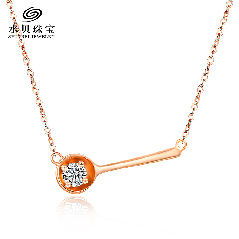 水贝珠宝(SHUIBEI JEWELRY)幸福的味道18K金钻石链牌