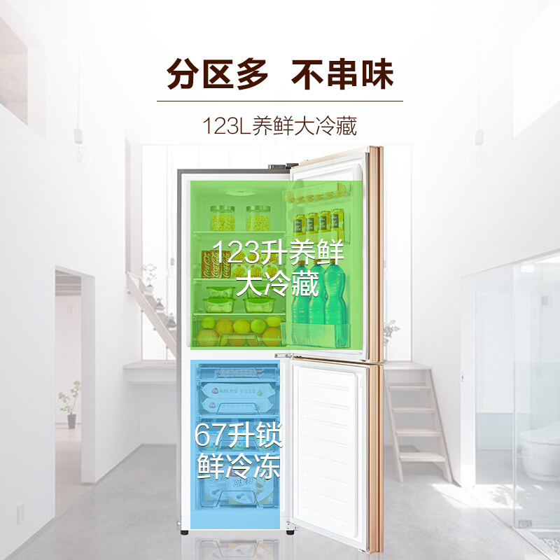 美的(Midea)BCD-190CM(E) 190升 低温不停机 阳光保鲜 双门冰箱