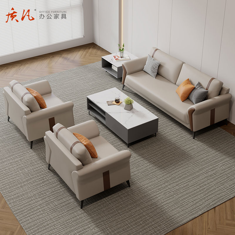 质凡现代时尚休闲接待简约办公沙发 双人位高清大图