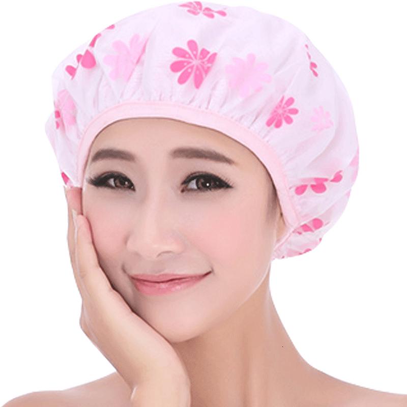 浴帽防水成人女款三合一加大印花双层焗油帽发膜洗澡淋浴帽干发帽 三维工匠 浅蓝色-三合一[买二送一,颜色随机]高清大图