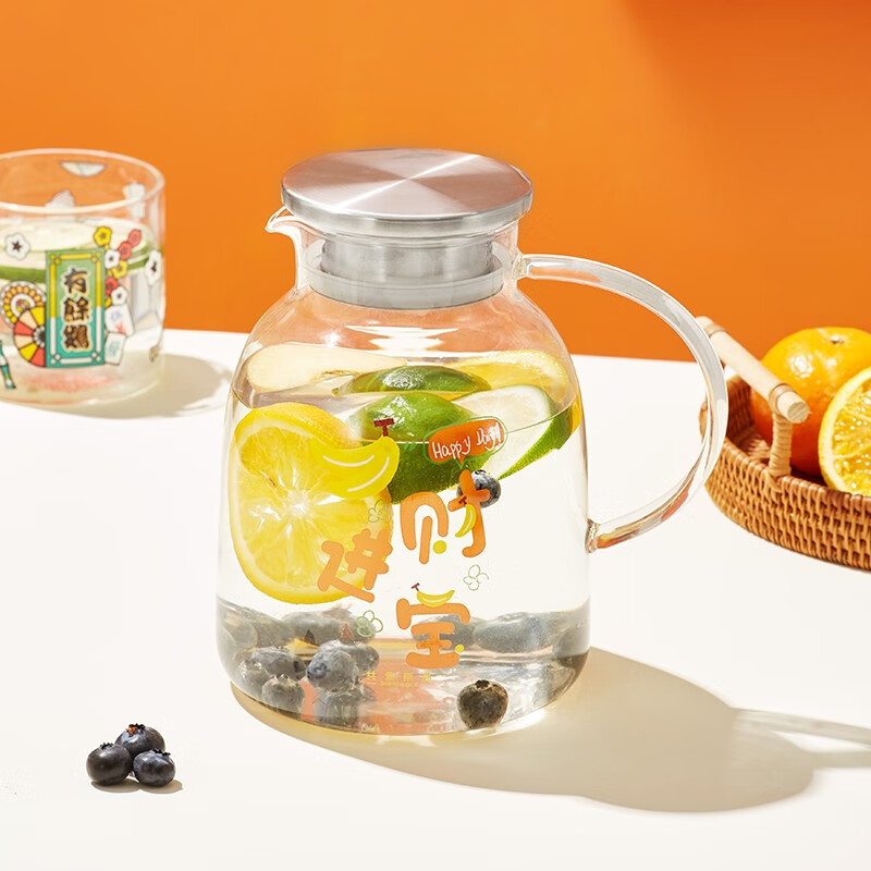 共禾京品 吉祥水果玻璃壶1930ml(图案随机)高清大图