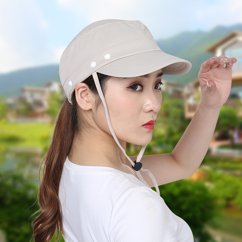 帽子女夏天太阳帽面罩遮阳帽户外百搭遮脸护脖骑车防晒帽女